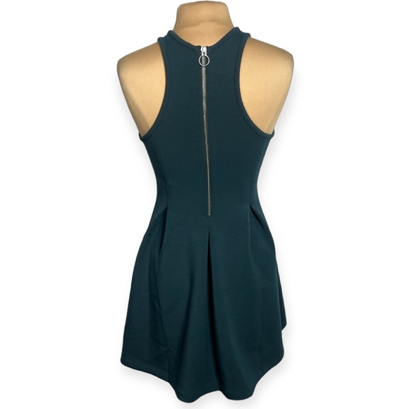 Athleta XS PETITE en route fit and flare scuba dress in dark teal blue green - Picture 7 of 11